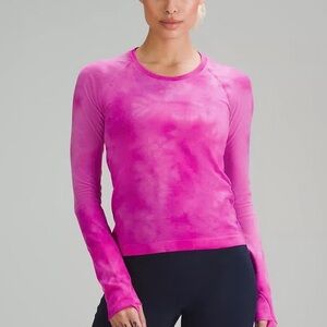 Lululemon swiftly tech tye dye pink long sleeve shirt